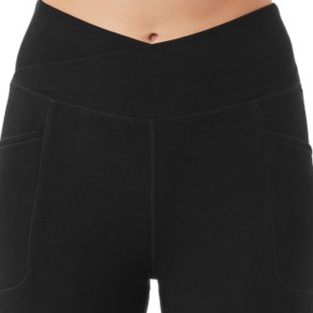 Members Mark Ladies cross over black flare pants size MED